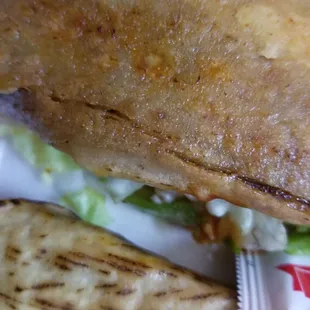 a closeup of a sandwich and fries