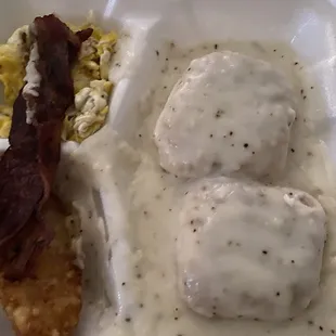 Biscuits and gravy plate