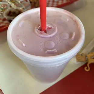 Strawberry milkshake was yummy