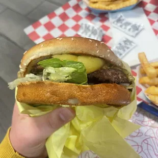 A big surprise. SUPER fresh seasoned perfectly, VERY juicy a good size and a good price. My new burger spot for sure