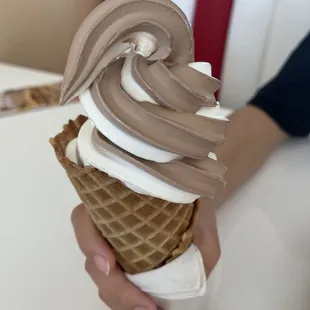 Swirl chocolate waffle