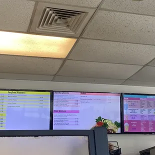 menus on the wall