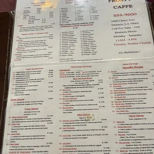 menu
