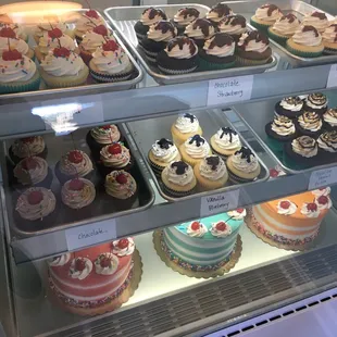 Selection of cakes and cupcakes