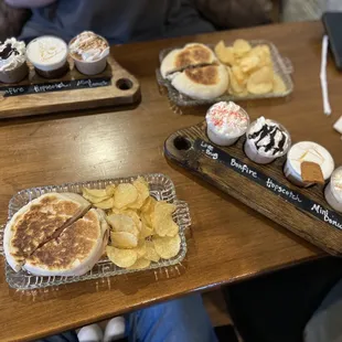 Sandwiches and coffee flights