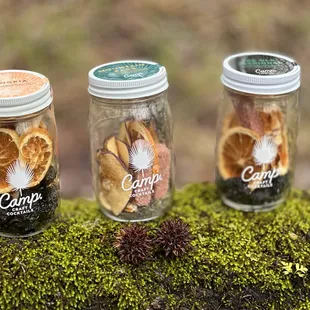 hree jars filled with dried fruit