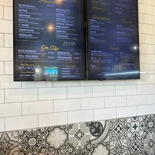 menus on the wall