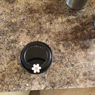 Flower sticker coffee stopper - unique!