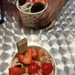 I got the Froot Loops he got #1 I recommend the Froot Loops with just strawberry's on top so delicious