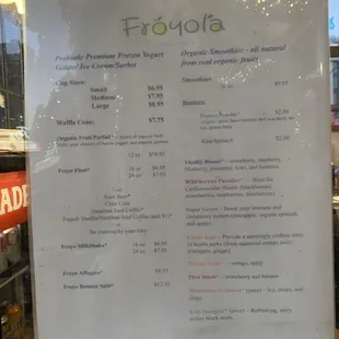 Menu january 2025