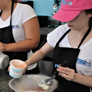 Watch us freeze the ice cream right in front of you !!  You cannot get an fresher than that !!