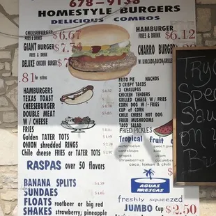 Menu by order window