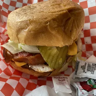 Charro Burger with avocado, bacon and cheese
