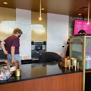 The counter...zoom in to see menu board.