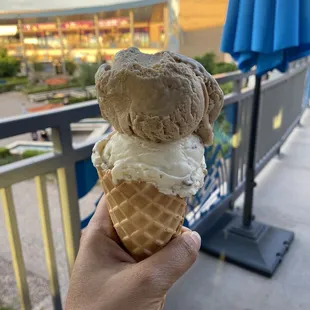 Butter pecan and coffee