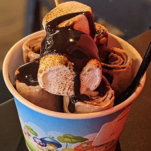 S&apos;mores rolled ice cream