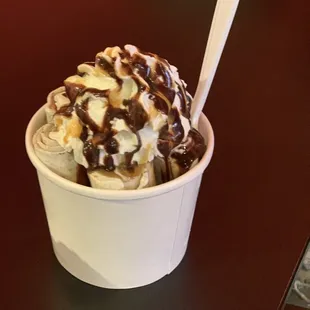 5. Cookie on Call Ice Cream with caramel, chocolate syrup and whipped cream toppings