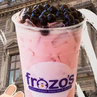 strawberries and milk tea