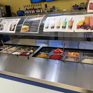 Frozen yogurt toppings.. lots of options