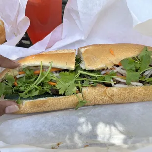 Grilled pork banh mi.