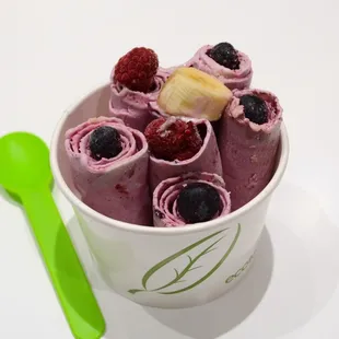 Tutti Frutti Ice Cream (banana,blueberry and raspberry)