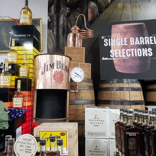 a variety of whiskeys