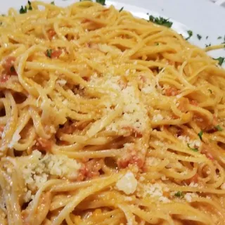 Linguini with Tomato Cream Sauce & Soda