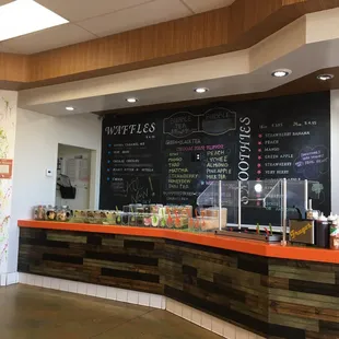 a menu on the wall