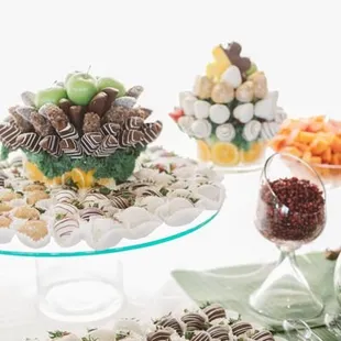 a variety of desserts