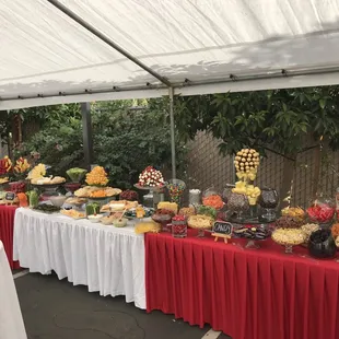 a variety of fruits and snacks