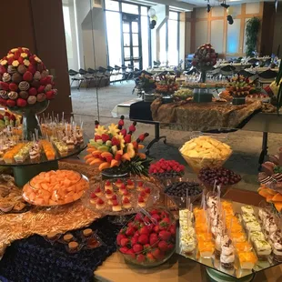 a variety of fruits and snacks