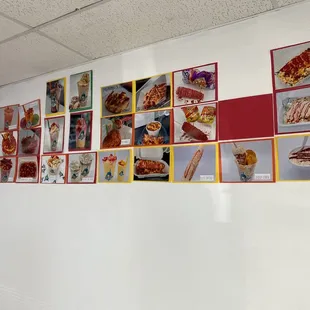 a wall of pictures of different foods