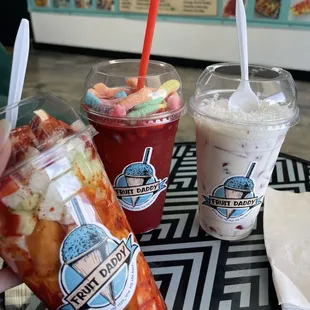Fruit Cup, Fresas con Crema, Daddy Drink