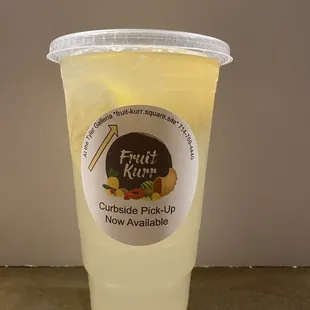 Freshly squeezed lemonade. Literally squeezed at the Kiosk.