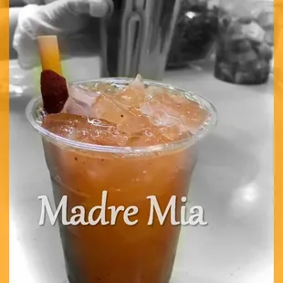 Madre mia is a sweet fruity flavored drink with regular or spicy tamarind chamoy