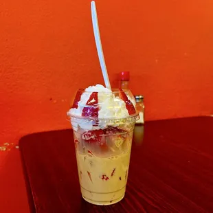 Fresas con crema sin banana