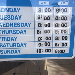 Store hours