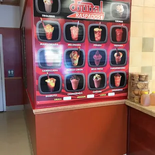 a display in a restaurant
