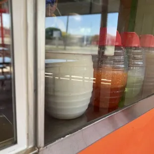 a view of the outside of a store window