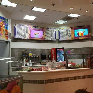 the inside of a fast food restaurant