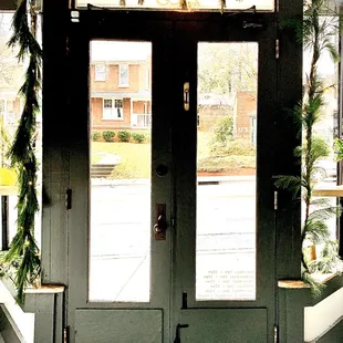 the front door of a restaurant