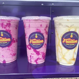 strawberry banana oat smoothies, and a pina colada smoothie