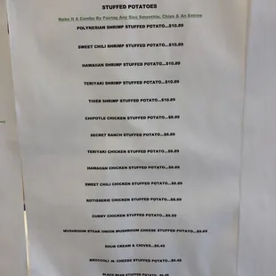 Menu: Stuffed Potatoes