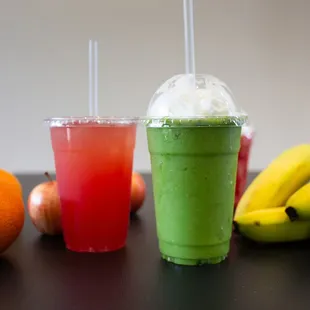 a smoothie and a smoothie