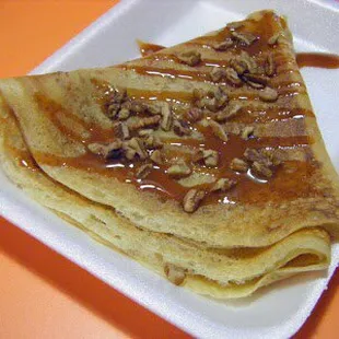 Cajeta crepe and walnuts
