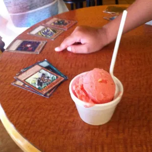 Guava sorbet  $2.00 single scoop