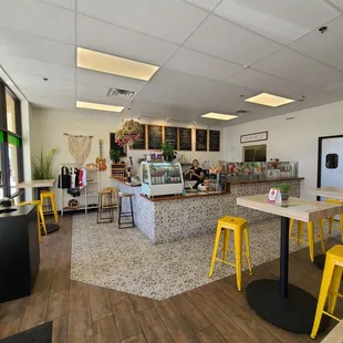 the inside of a restaurant