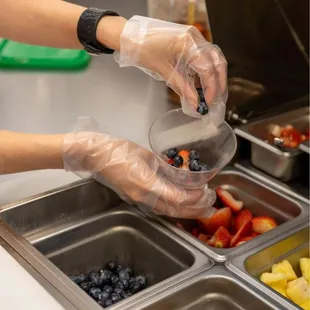a person preparing food