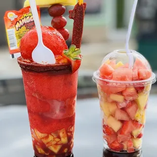 Strawberry mangonado and fruit cup