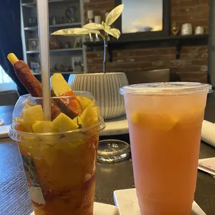 Mangonada and mango strawberry agua fresca